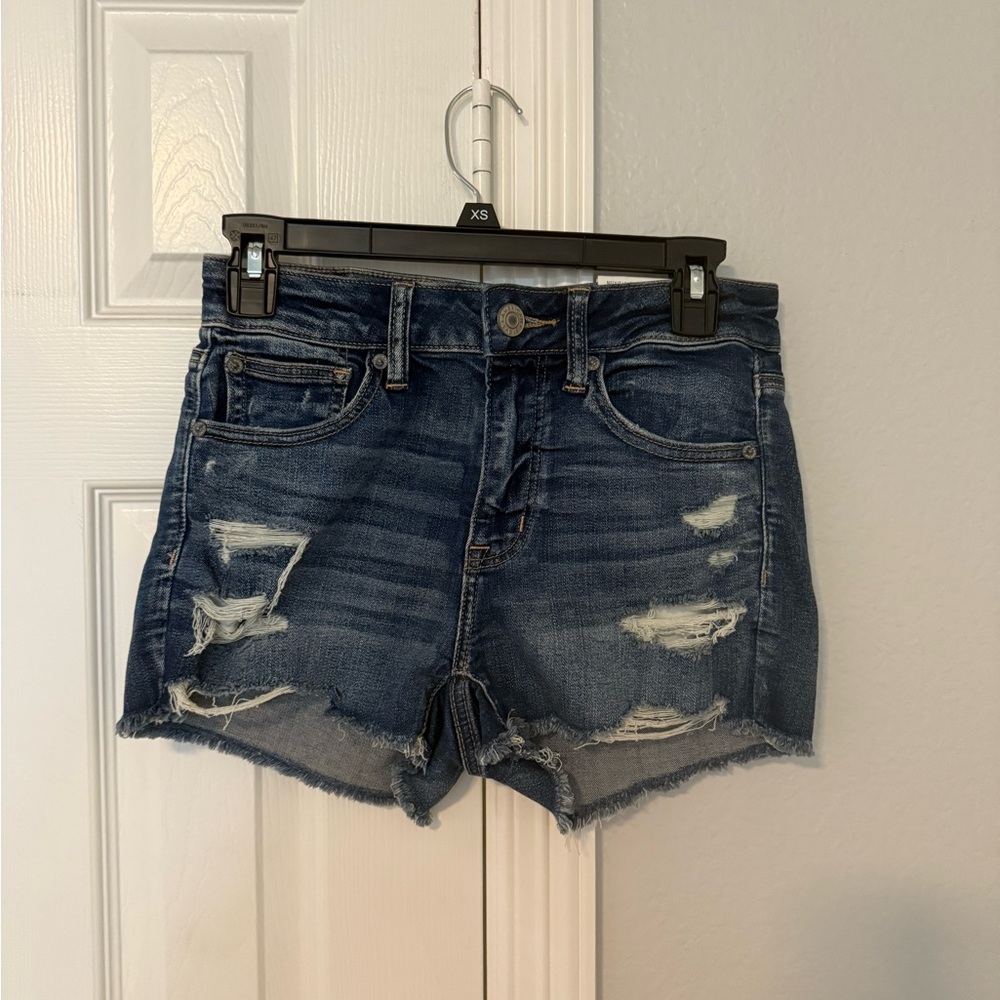 American Eagle Blue Distressed Jean Shorts Tag On